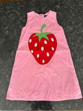 Mini Boden Strawberry Cotton Sleeveless Dress Size 9-10